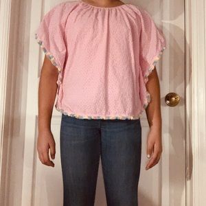 Girls short sleeve blouse and jeggings outfit